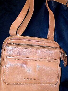 Fossil Leather Crossbody Messenger Bag